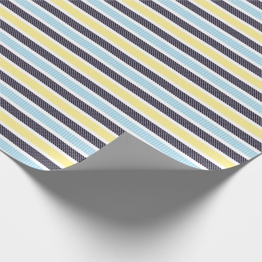 Playful Striped Polka Dot Pattern Geschenkpapier (Ecke)
