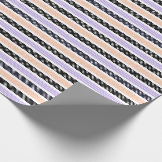 Playful Striped Polka Dot Pattern Geschenkpapier (Ecke)