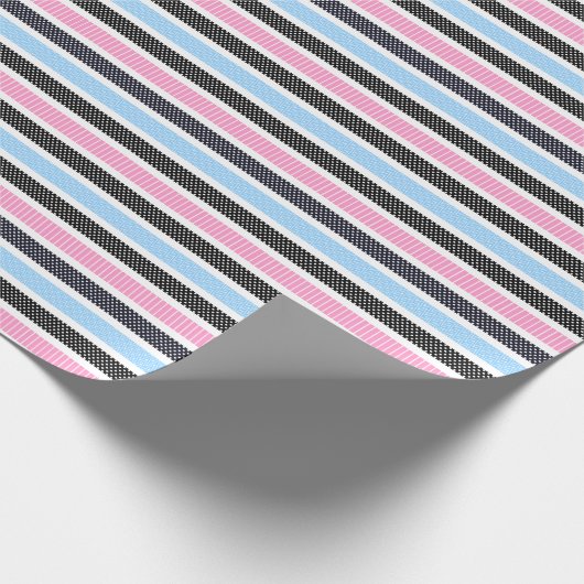 Playful Striped Polka Dot Pattern Geschenkpapier (Ecke)