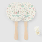 Playful Sweet and Three Kids Birthday Fächer (Vorne und Hinten)