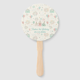 Playful Sweet and Three Kids Birthday Fächer