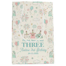 Playful Sweet and Three Kids Birthday Mittlere Geschenktüte