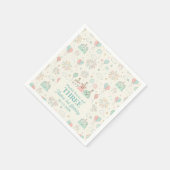 Playful Sweet and Three Kids Birthday Serviette (Ecke)
