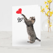 playful tabby cat for 99th birthday card karte (Gelbe Blume)