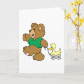 playful teddy bear with toy ducky karte (Gelbe Blume)