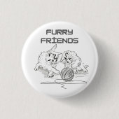 Playful Thread Tango — Zwei Kätzchen beim Spielen Button (Vorderseite)