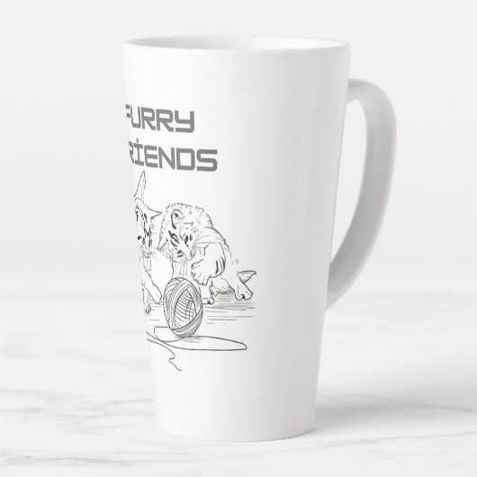 Playful Thread Tango — Zwei Kätzchen beim Spielen Milchtasse (Rechte Ecke)