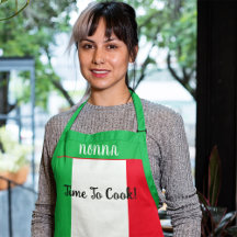 Playful Time To Cook Nonna Italian Flag Design