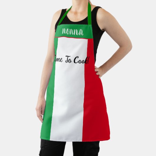 Playful Time To Cook Nonna Italian Flag Design Schürze (InSitu)