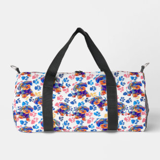 Playful travel bag for your dog. coloured  duffle bag