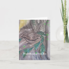 Playful tree spirit blessings card karte