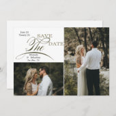 Playful Typografy Earthtones 2 Foto Save The Date (Vorne/Hinten)