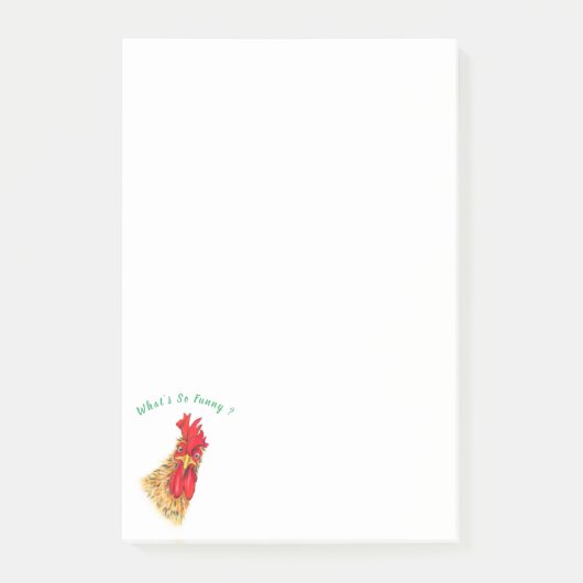 Playful überraschend Neugierige Rooster Post-it Klebezettel (Vorderseite)
