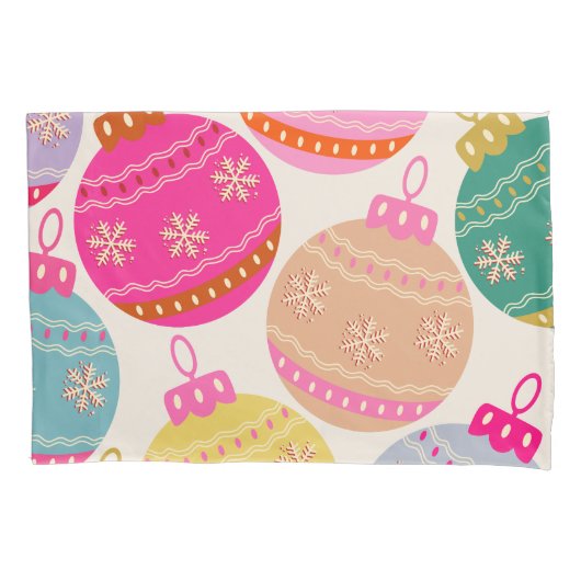 Playful Vintage Christmas Baubles Kissenbezug (Vorderseite)