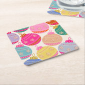 Playful Vintage Christmas Baubles Rechteckiger Pappuntersetzer (angewinkelt)