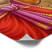 Playful Warm Ethnic Bala Krishna Butter Theft Poster (Ecke)