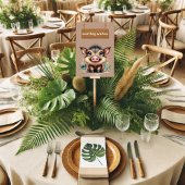 Playful Warthog Wallow Jungle Safari Tafelzeichen Tischnummer