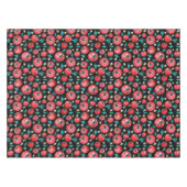 Playful Wasserfarbe Rote Tomaten Muster auf schwar Tischdecke (Vorderseite (Horizontal))