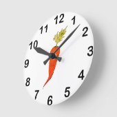 Playful Watercolor Carrot Runde Wanduhr (Winkel)