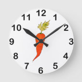 Playful Watercolor Carrot Runde Wanduhr (Vorderseite)