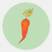 Playful Watercolor Carrot Runder Aufkleber (Vorderseite)