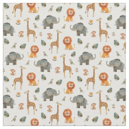 Playful Watercolor Safari Animals v2 Stoff