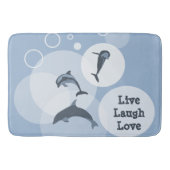 Playful Wave Jumping Delphine Steel-Blue Badematte (Vorderseite)