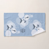 Playful Wave Jumping Delphine Steel-Blue Badhandtuch Set (Handtuch)