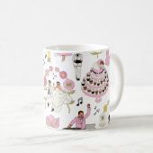 Playful Wedding Celebration Illustrative Pattern Kaffeetasse (VorderseiteRechts)