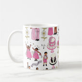 Playful Wedding Celebration Illustrative Pattern Kaffeetasse (Links)