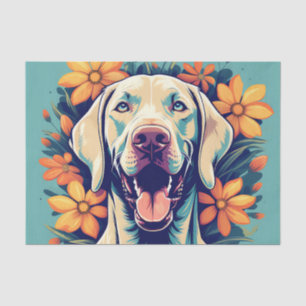 Playful Weimaraner Hund Seidenpapier