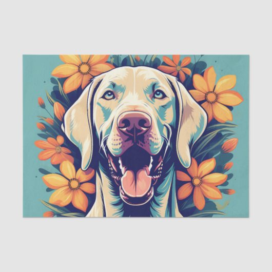 Playful Weimaraner Hund Seidenpapier (Vorderseite)