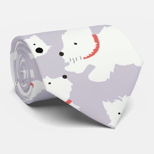 Playful Westie Krawatte (Gerollt)