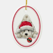 Playful Westie Santa Bulb Christmas Keramik Ornament (Vorne)