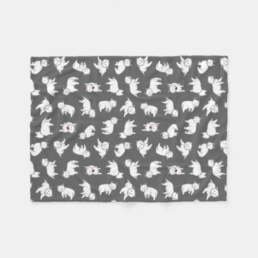 Playful Westies Fleece-Decke Fleecedecke (Vorderseite (Horizontal))
