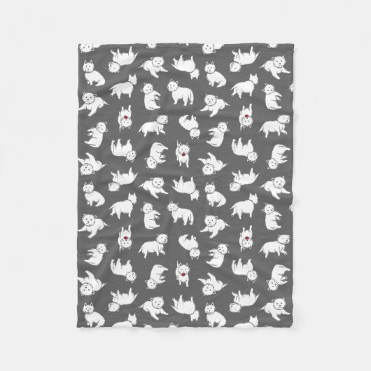 Playful Westies Fleece-Decke Fleecedecke (Vorderseite)