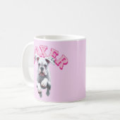 Playful White Boxer Dog Kaffeetasse (Vorderseite Links)