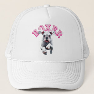 Playful White Boxer Dog Truckerkappe