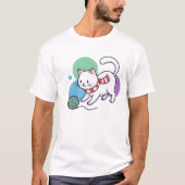 Playful White Cat with Yarn Tee (Vorderseite)