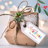 Playful White frohe Weihnachtsfamilie Design Adressaufkleber