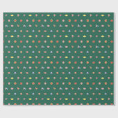Playful Wonderland Pattern Dunkelgrün Geschenkpapier (Flach)
