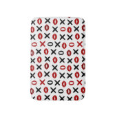 Playful XO & Red Lips Modern Love Pattern Badematte (Vorderseite Vertikal)