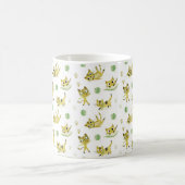 Playful Yellow Cats Pattern Kaffeetasse (Mittel)