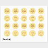 Playful Yellow Thank You Business Sticker  (Blatt)