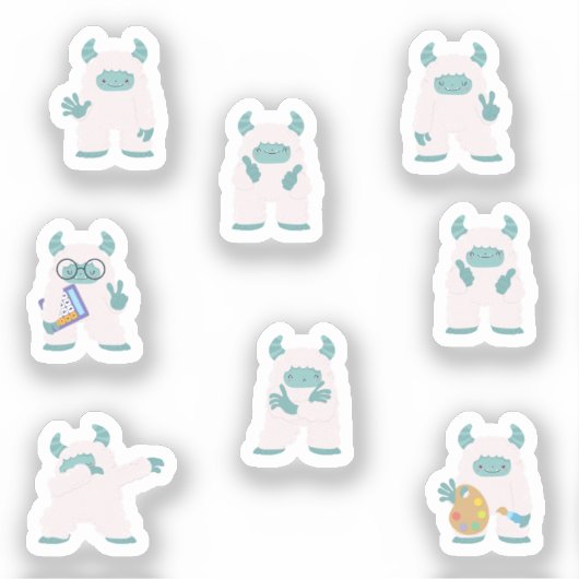 Playful Yeti Sticker Sheet (Vorderseite)