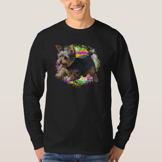 Playful Yorkshire Terrier Dog Pop Proud Yorkie Own T-Shirt (Vorderseite)