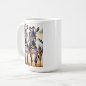Playful Zebras Colorful Safari Inspiriert Art Kaffeetasse (Vorderseite Links)