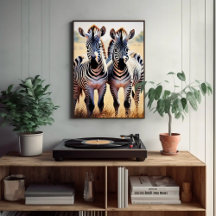 Playful Zebras Colorful Safari Inspiriert Art