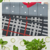 Playfull und Wintry Niedliche Weihnachtsküche Hand Geschirrtuch (Gefaltet)