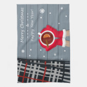 Playfull und Wintry Niedliche Weihnachtsküche Hand Geschirrtuch (Vertikal)
